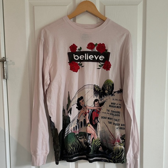 Original Gravity Graphic Long Sleeve Shirt with Comic Print - Picture 1 of 8